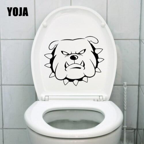 YOJA 24X19.4CM Bedroom Home Decor Wall Stickers Toilet Decal Wicked Dog Bulldog Animal T5-1519
