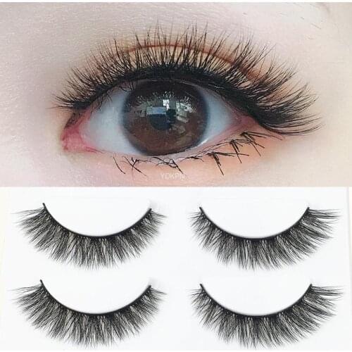 YOKPN 3 Pairs Thick Fake Eyelashes 3D Multilayer Messy Cross Eyelashes Nude Makeup Supernatural Europe America Makeup Eyelashes