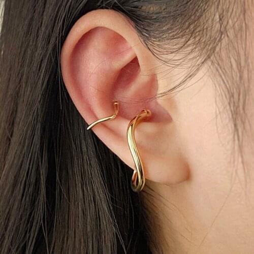 Non Piercing Clip Earrings For Women Metal Gold Silver Color Hook Shaped Ear Clips Without Pierced Ladies Jewelry Gift
