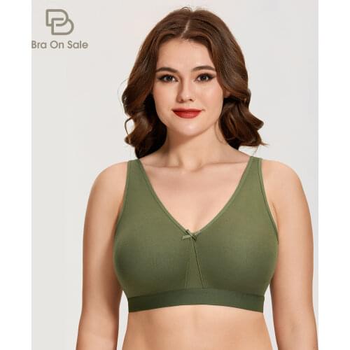 Womens Wireless Cotton Bra Plus size Sleep Unlined Comfort Support