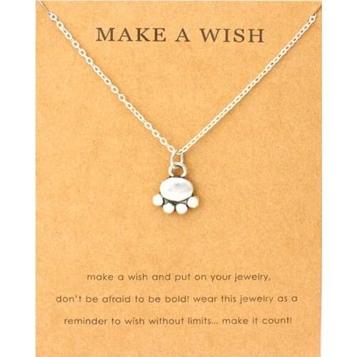 Infinity Love Cute Pets Dog Paw Print Footprints Live Love Life Rescue Cat Mom Dog Mom Necklaces for Women