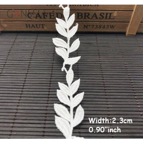 1yard/lot Width:2.3cm Elegant leaf trims for DIY Water soluble polyester lace Garment embellishment accessories(ss-665)