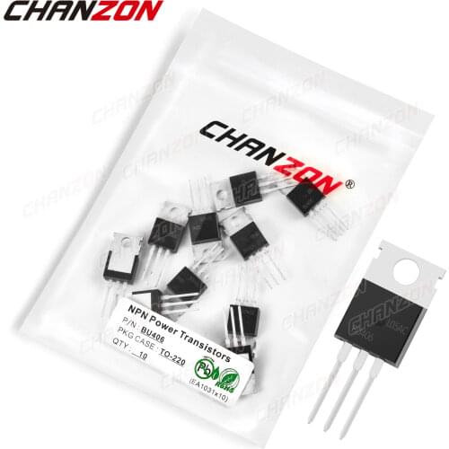 10pcs BU406 TO-220 NPN High Power Voltage Transistor Bipolar Junction BJT Powerful Triode Tube Fets 7A 200V Integrated Circuits
