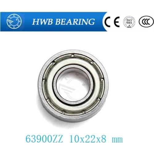 10pcs Bearing 63900 63900Z 63900ZZ R-2210 10x22x8 ABEC-1 Shielded Miniature MINI Deep Groove Ball Bearings, Single Row