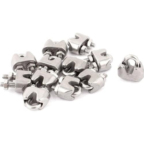 2mm 1/16 Inch Stainless Steel Wire Rope Cable Clamp Fastener 12pcs Dropshipping