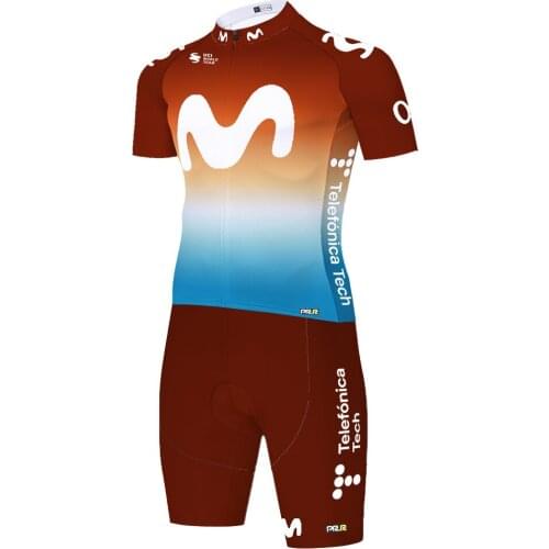2021 laser cut Movistar One Piece Skinsuit Wielerkleding Heren Cycling Jersey Roupa Ciclismo Masculino triathlon Fietskleding