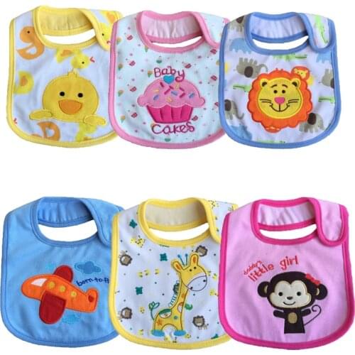3pcs/Mix Cotton Baby Waterproof Infant Bibs(Send By Boys' or Girls') 1-3Years