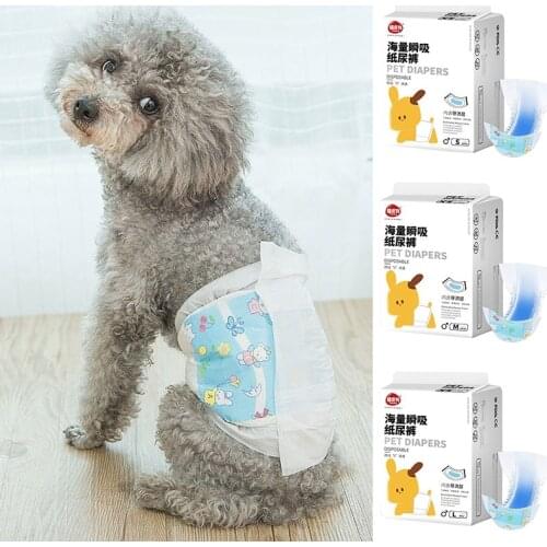 6/8/10/12pcs Cotton Pet Dog Diaper Disposable Male Wraps Dog Pants Wraps for Male Dogs All Absorption Wraps Sanitary Pants