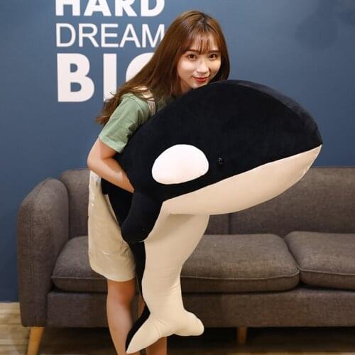 60/80cm Cute Killer Whale Plush Doll Pillow Soft Black and White Whale Fish Plush Toy Stuffed Shark Baby Toys Gift