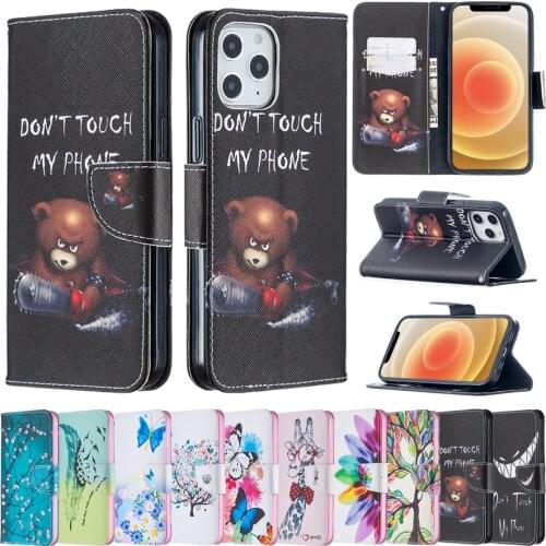 Wallet Case For iPhone 12 Pro Max 11 Pro Max SE2020 X XS XR XS Max 8 Plus 7 Plus 6/6S Plus 5S Cartoon Animal And Plant Patterns