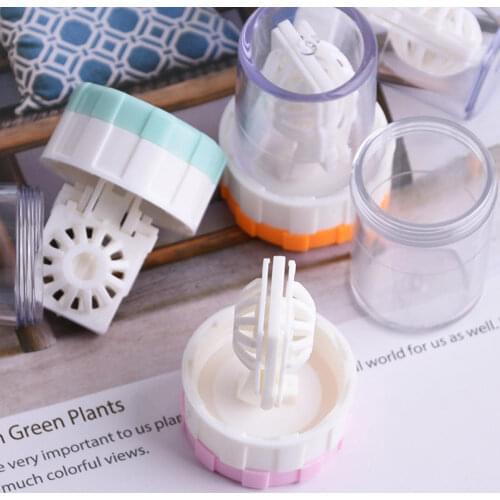 2021 New Contact Lens Cleaner Case Protable Box Manual Rotation Type Plastic Container Storage Holder For Travel Eyes Travel Kit