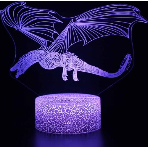 Disney dinosaur pterosaur tyrannosaurus 3D night light led remote control 7/16 color touch remote control desk lamp bedside lamp