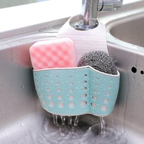 Home Portable Sink Shelf Soap Sponge Drain Rack PP Storage Basket Bag Faucet Holder Adjustable Holder Sink Kitchen Accessories