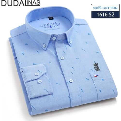 Dudalinas 100% cotton Sergio k brand clothing men’s shirt long-sleeved solid color shirt slim-fit cotton casual social shirt