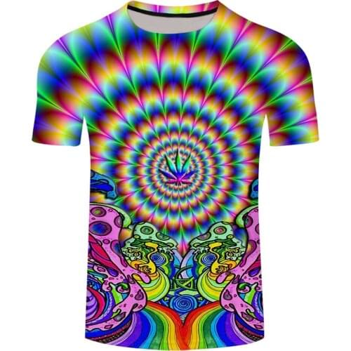 2021 Summer New Men t-shirt 3D Printed Funny Colorful Swirl Psychedelic Floral Leaf Women Tshirt Children Hip Hop Casual T shirt