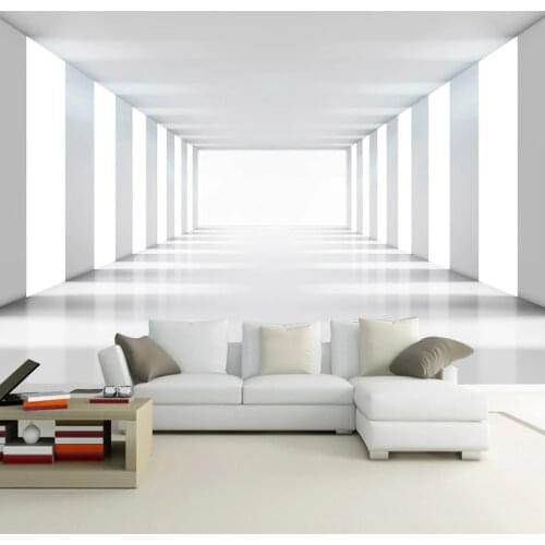 Custom Size 3D Modern Minimalist Space Expansion Living Room Sofa TV Background Home Decor Wall Painting Mural Printed Wallpaper