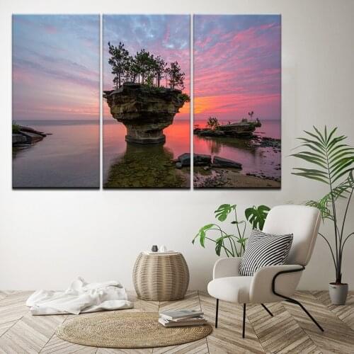 Canvas Painting Amazing Sunrise in Port Austin 3 Pieces Wall Art Painting Modular Wallpapers Poster Print living room Home Decor