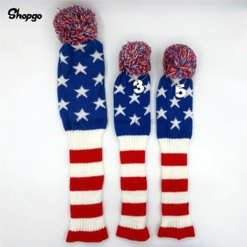 Colorful Pompom Golf Headcovers Stars Knit Golf Driver Fairway Woods Covers #1 #3 #5 Golf Clubs Accessories For Man Women