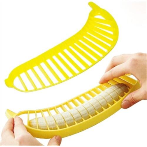 1PC Kitchen Gadgets Plastic Banana Slicer Cutter Fruit Vegetable Tools Salad Maker Cooking Tools KX 311