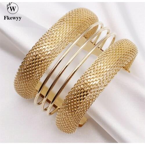 Fkewyy Fashion Designer Bracelets For Women Ethnic Style Double Layer Charm Bangles Gold Plated Handmad Jewelry Gift Accessories