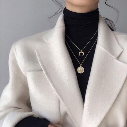 Fashion Multi Layer Lock Portrait Pendants Necklaces For Women Gold Metal Key Heart Necklace New Design Jewelry Gift