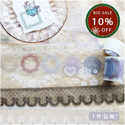 Moodtape washi tape pet transparency lace wave point tape Scrapbooking Album diy handmade decoration sticker masking tape paper