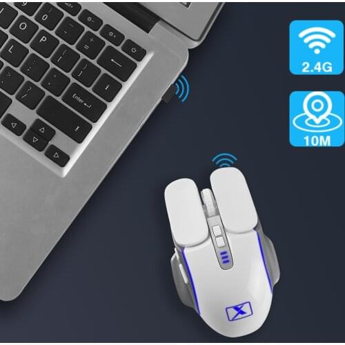 CHYI 2.4G Wireless Mouse 6-Button Adjustable DPI Rechargeable Gaming Mause Ergonomic Optical Mice For PC Laptop Computer Games