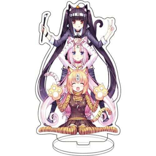 Nekopara Cat Girls Stand Keychain Animation Game Figures Chocolat Vanilla Twin Sisters Acrylic Figures Stand Model Anime Keyring
