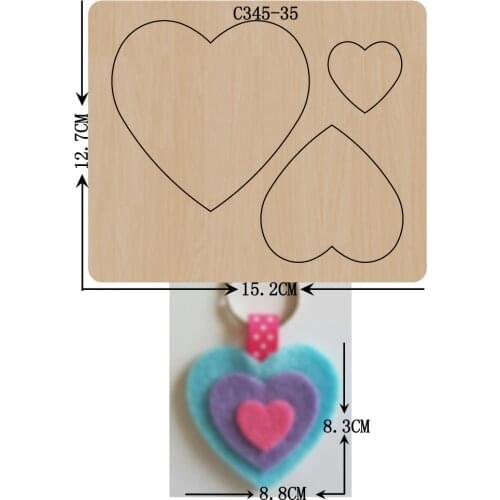 New Love, heart Wooden die Scrapbooking C-345-35 Cutting Dies for common die cutting machines on the market