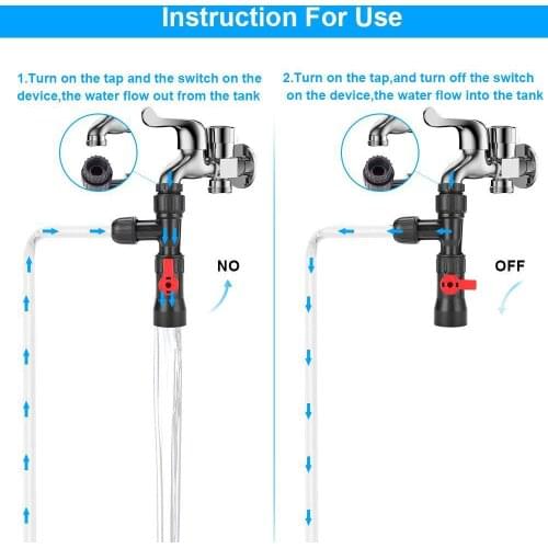 Fish Tank Plastic Water Changer Pump Faucet Type Water Changer Fish Tank Cleaning Plastic Aquarium 3-Way Faucet Type Water Chang