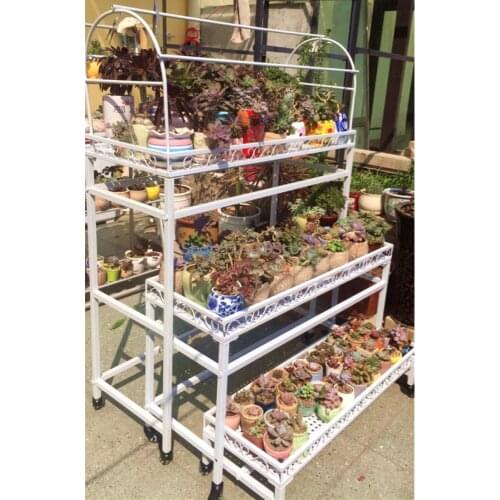 Balcony Succulent Flower Stand Outdoor Multi-layer Wheeled Mobile Terrace Flower Stand Floor Sunshade and Rainproof