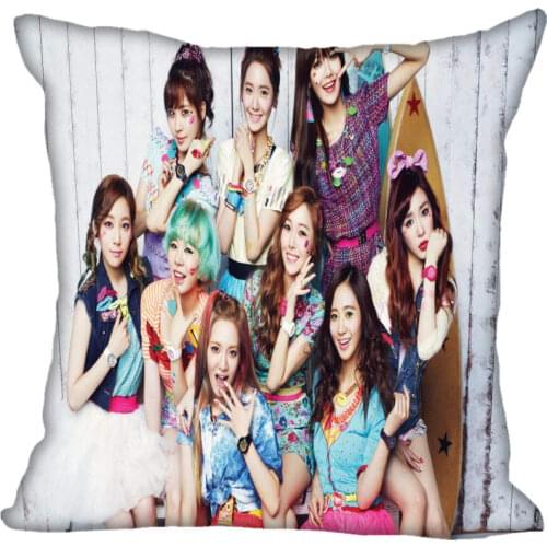 Fan Xi Hot Custom KPOP Girls' Generation Printed Silk Square Pillowcase Home Decorative zipper Satin Pillowcases (One Side)