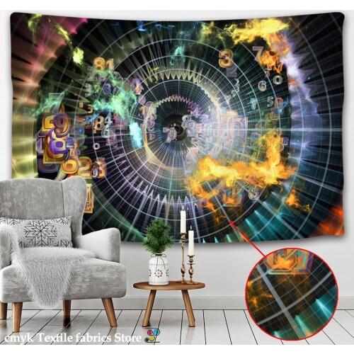 Psychedelic Tapestry Constellation Pattern Yoga Science Fiction Tapestry Carpet Hippie Home Decor Wall Tapestry Blanket Galaxy