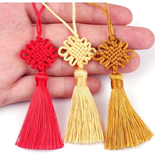 2pcs/lot 5cm Chinese knot tassel silk fringe sewing bangs tassel trim decorative key tassels for DIY curtains home decoration