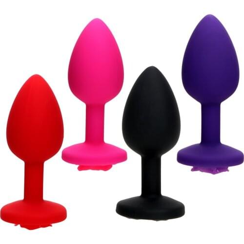 Silicone Rose Flower G Spot Stimulator Prostate Massage Sex Products Anal Butt Plug Sex Toys For Women