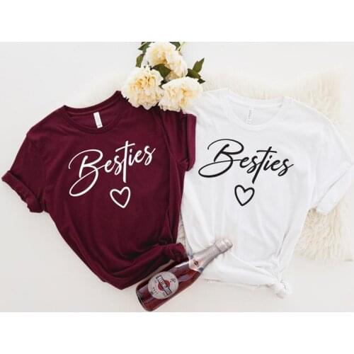 Skuggnas New Arrival Besties Shirt Best Friend Gift Women Fashion Bestie T-shirt Short Sleeve t shirts Bestie Shirt Drop ship
