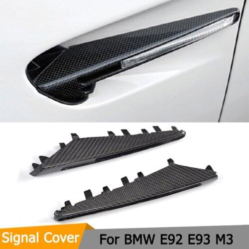 Dry carbon fiber fender turn signal cover trim for BMW 3 Series E92 E93 M3 Coupe 2 Door 2008-2011