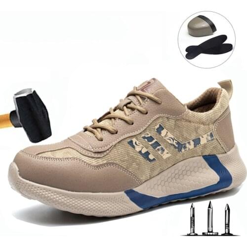 Work Shoes Men Anti-Smashing And Anti-Piercing Protective Shoes Women Breathable Wear-Resistant Non-Slip Couple Casual Shoes
