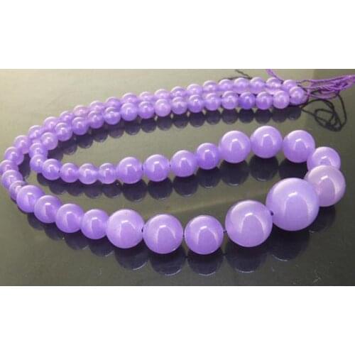 Unique Pearls jewellery Store 6-14mm Round Lavneder Jade Gemstone Loose Beads One Full Strand 15inches DIY Jewelry LC3-0194