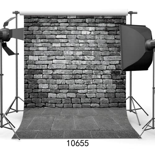 Black Brick Wall Stone Floor Vinyl Photography Background For Baby Shower New Born Backdrops Adult Photocall Booth Studio