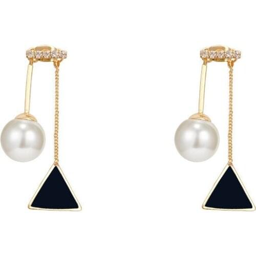 POTCET Korea 2021 Fashion Trend Womens Pearl Temperament Earrings Geometric Trend Simple Retro Earrings Jewelry Free Shipping