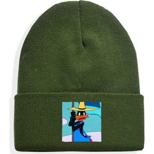 Duck Amuck print Winter Hats for Women and men Knitted Beanies Hats 14 color
