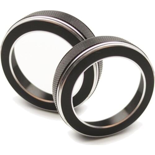 1 Pair Volume Knob Covers Black Aluminum Alloy Volume CD Switch Knob Ring Cap Cover Trim For Jeep Grand Cherokee 2014-2021