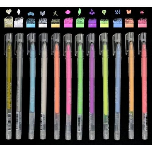 1PCS Creative DIY Album HighLight Powder Color Pen Lovely Learning Stationery Candy 10 Coloured Ravens Pen