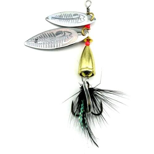 Hot 1pcs Spoon Baits Fishing Tackle Double Spoon Spinnerbaits Metal Lure 7.8cm 11g Pesca Peche Iscas Artificiais Japan Lure