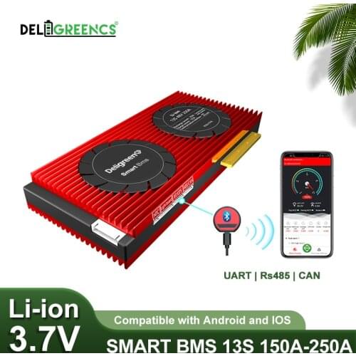 13s 48v smart BMS 150A 200A 250A UART 485 Bluetooth CAN NTC for 3.7V rated Li-ion Battery Pack Energy Storage With Balance