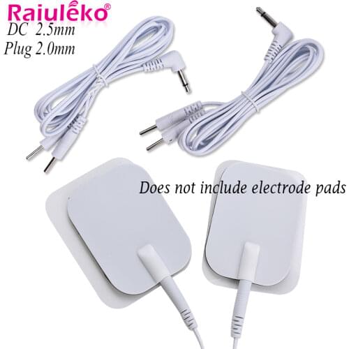 2Pcs 2 in 1 Head Pin 2.0 mm Electrode Cable Line Connector Wire For TENS/EMS Electronic Therapy Machine Nerve Muscle Stimulator