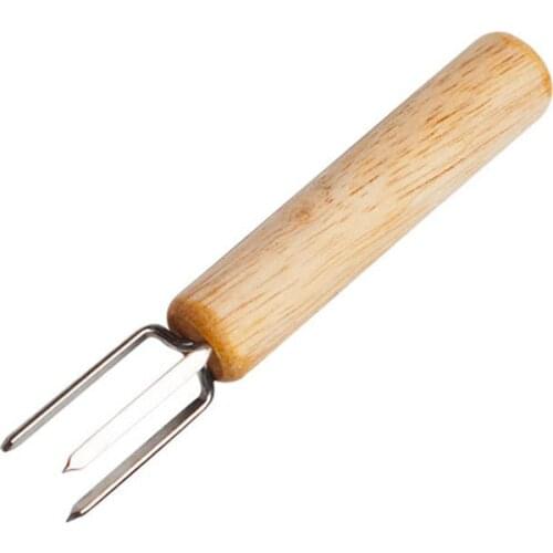 2pcs/set Corn Skewer Stainless Steel Barbecue Clip Wooden Handle Anti-scalding Corn Skewer Fruit Forks Outdoor Barbecue Tool