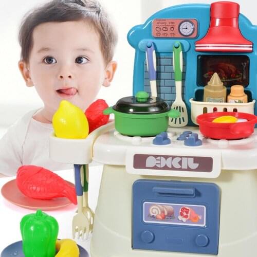26Pcs Children Play House Tableware with Light Music Kitchen Toy Set Kids Gift Simulation Music Tableware Toy For Baby Kids Toys
