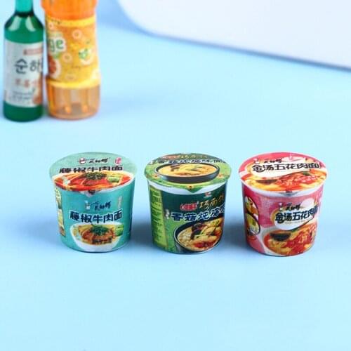 6pcs/lot 1:12 Doll House Miniature Instant Noodles Kitchen Accessories Toys